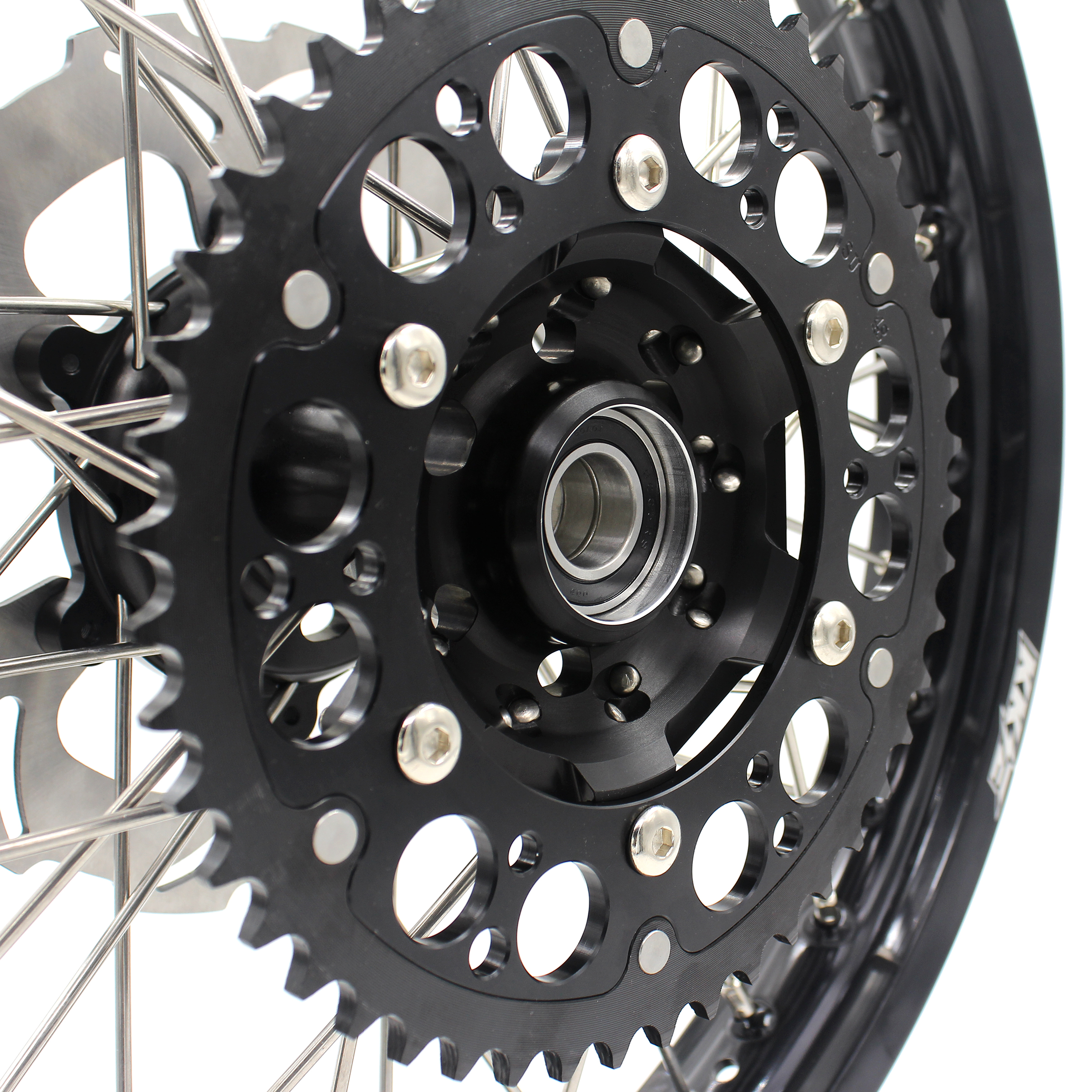 KKE 21/19 Dirt Bike Motorcycle MX Wheels Rims Set  Fit SUZUKI RM125 RM250  2001-2008 Black Hub