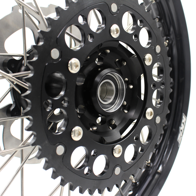 KKE 21/19 Dirtbike MX Wheels Set With Disc Fit SUZUKI RM125 RM250  2001-2008 Black Hub/Rim