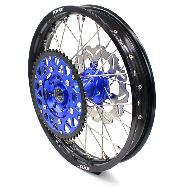 KKE 21/18 Dirtbike Enduro Wheels Set With Disc Fit YAMAHA WR250F 2001-2016 WR450F 2003-2015 Blue