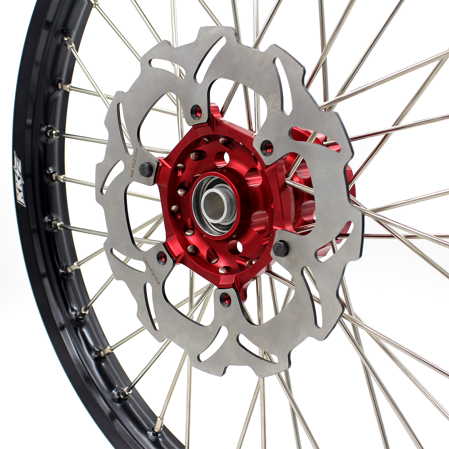 KKE 21/19 Dirtbike MX Motorcycle Wheels Rims Set Fit SUZUKI RM125 RM250 2001-2008 Red Hub