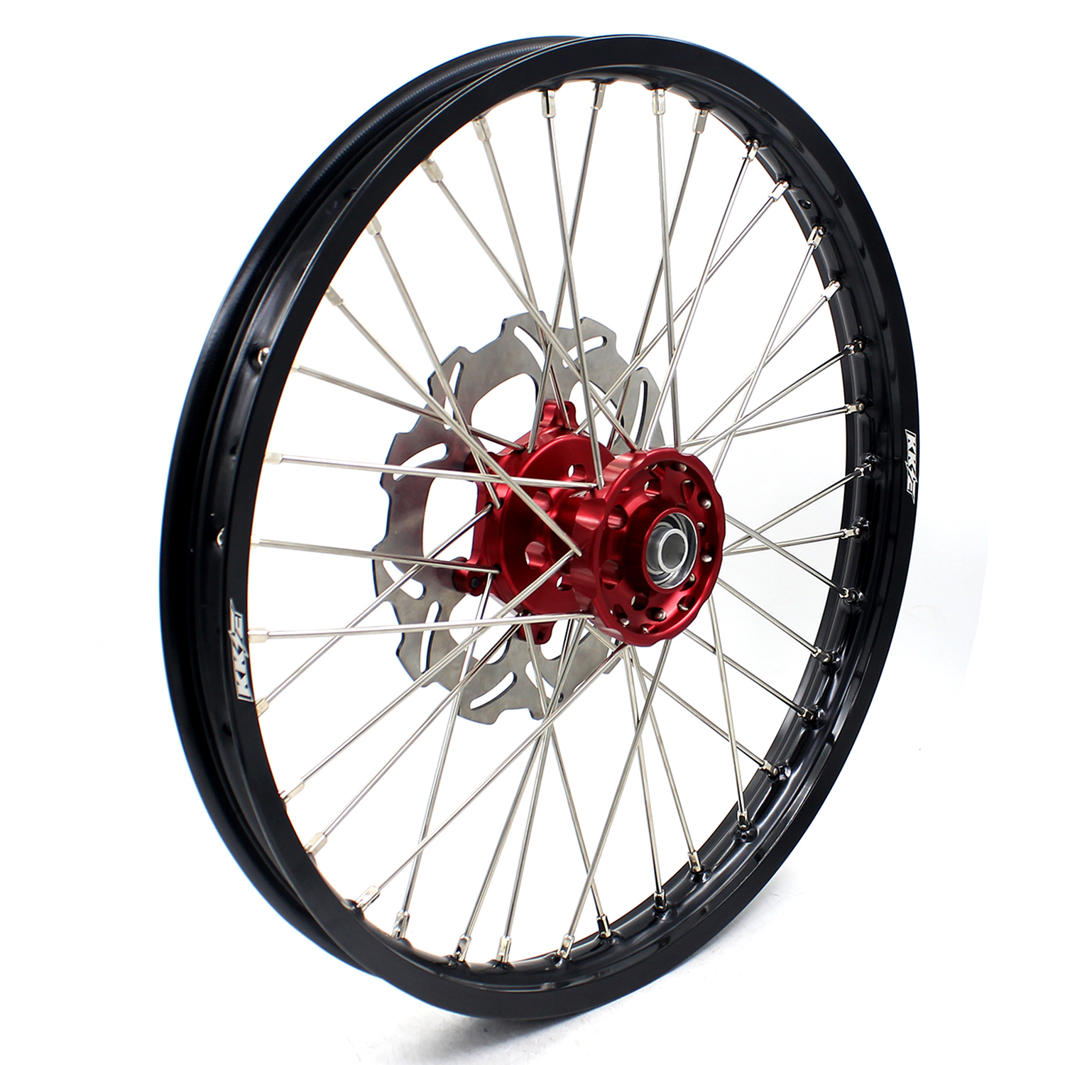 KKE 21/19 Dirtbike MX Motorcycle Wheels Rims Set Fit SUZUKI RM125 RM250 2001-2008 Red Hub