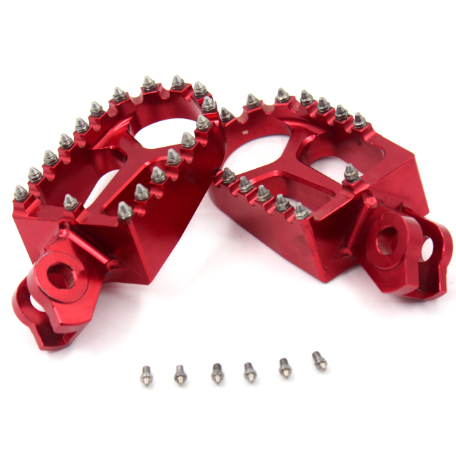 KKE CNC Footpegs Foot Pegs Rests Footrests fit SUZUKI RMZ250 RMZ450 2010-2015 Red