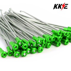 KKE 2.15*19" OEM Size Front Silver Spokes Kit Fit KAWASAKI KX250F/450F KX250F/450F With Green Nipples