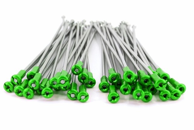 KKE 1.6*21&quot; OEM Size Front Silver Spokes Kit Set Fit KAWASAKI KX250F/450F KX250F/450F With Green Nipples