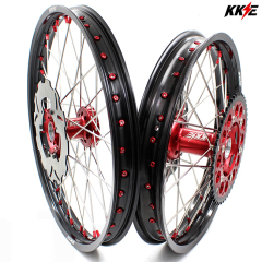 KKE 21/18 Enduro Wheels Rims Fit HONDA CR125R 1997 CR250R 1996 CR500R 2001 Red Nipple