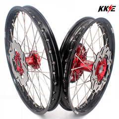 KKE 21/18 Enduro Wheels Rims Set With Disc Fit HONDA CR125R 1998-2001 CR250R 1997 Red Hub