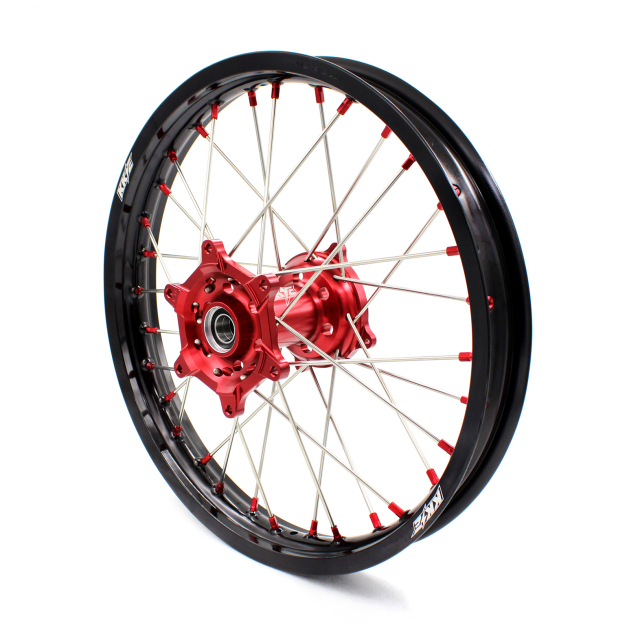 KKE 21/19 Fit HONDA CRF250R 2004-2013 CRF450R 2002-2012 MX Wheels Rims Set Red Nipple