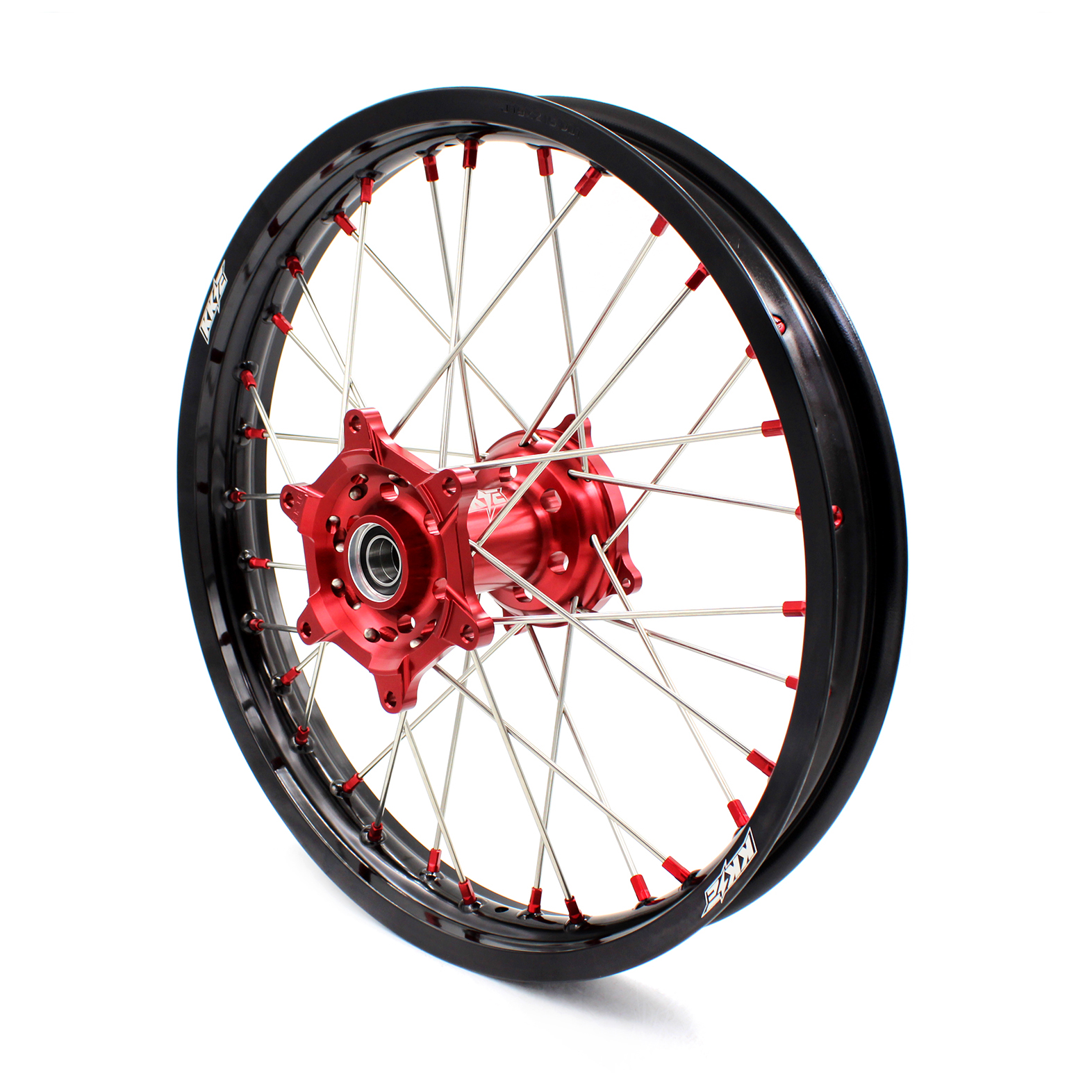 KKE 21/18 Enduro Wheels Rims Set Fit HONDA CRF250R 2004-2013 CRF450R 2002-2012  Red Nipple