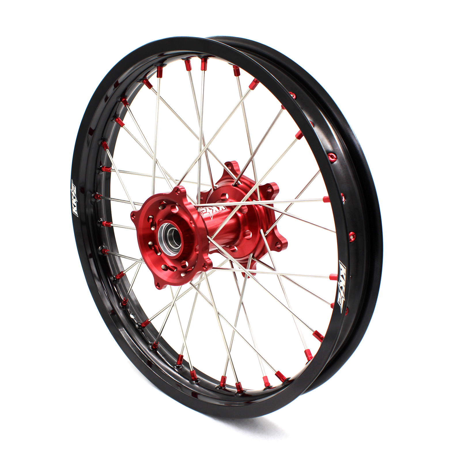 KKE 21/19 Fit HONDA CRF250R 2004-2013 CRF450R 2002-2012 MX Wheels Rims Set Red Nipple