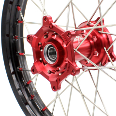 KKE 21/19 Fit HONDA CRF250R 2014-2020 CRF450R 2013-2020 MX Wheels Rims Set Red Nipple