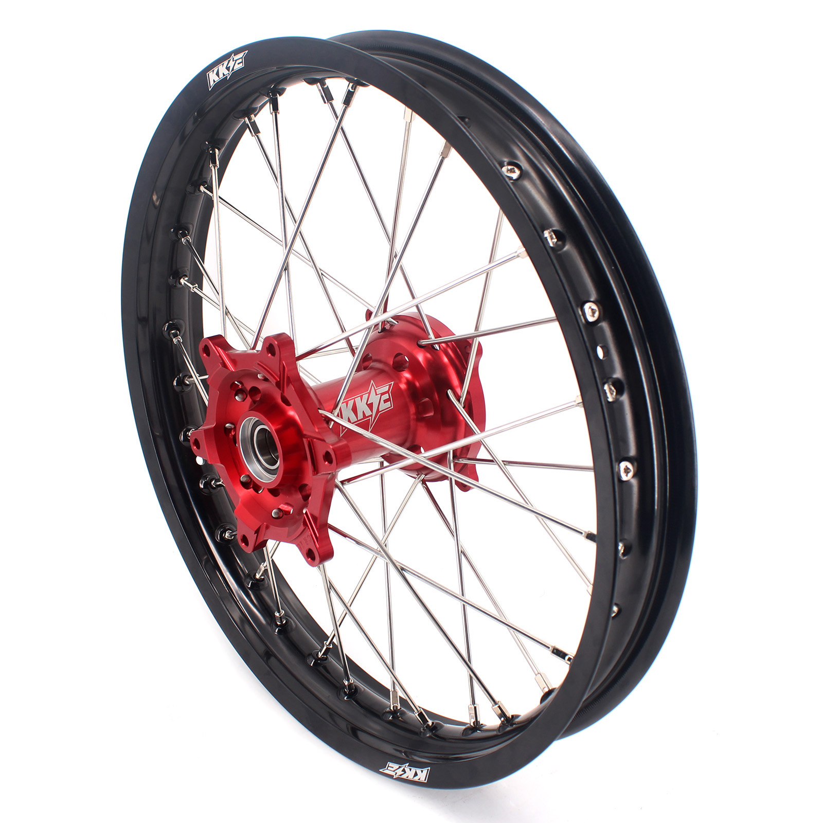 KKE 21/18 Enduro Motorcycle Wheels Rims Set Fit HONDA CRF250R 2014-2024 CRF450R 2013-2024 Red CNC Hub