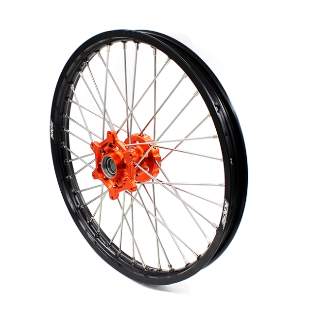 KKE 21/19 MX Off-road Wheels set Compatible with KTM XCF-W SXF 200 2003-2022 Orange Hub