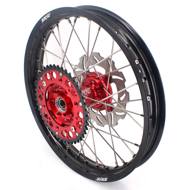 KKE 21/19 MX Motorcycle Wheels Rims Set Fit HONDA CR125R 1998-2001 CR250R 1997 Red Hub