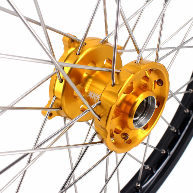 KKE 21/19 Dirtbike MX Wheels Rim Set Fit SUZUKI RMZ250 2007-2022 RMZ450 2005-2022 Gold Hub