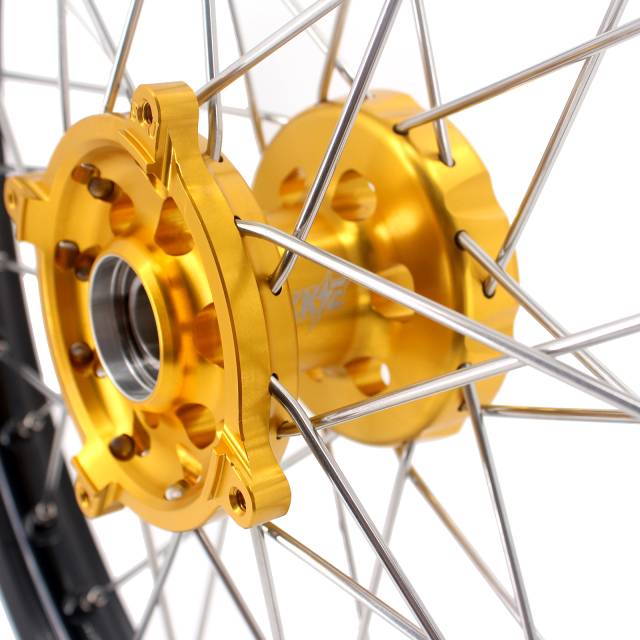 KKE 21/19 Dirtbike MX Wheels Rim Set Fit SUZUKI RMZ250 2007-2022 RMZ450 2005-2022 Gold Hub