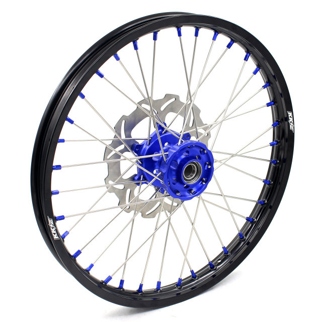 KKE 21/18 Dirtbike Enduro Wheels Set With Disc Fit YAMAHA WR250F 01-16 WR450F 03-15 Blue Nipple