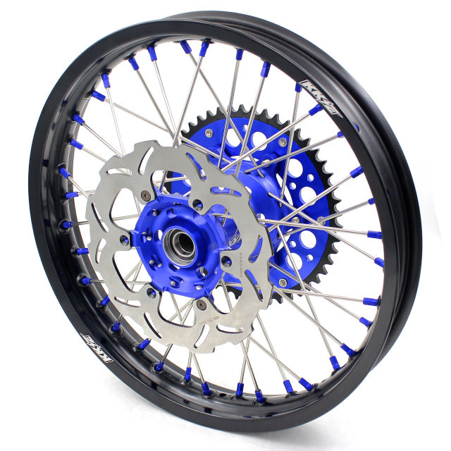 KKE 21/18 Dirtbike Enduro Wheels Set With Disc Fit YAMAHA WR250F 01-16 WR450F 03-15 Blue Nipple