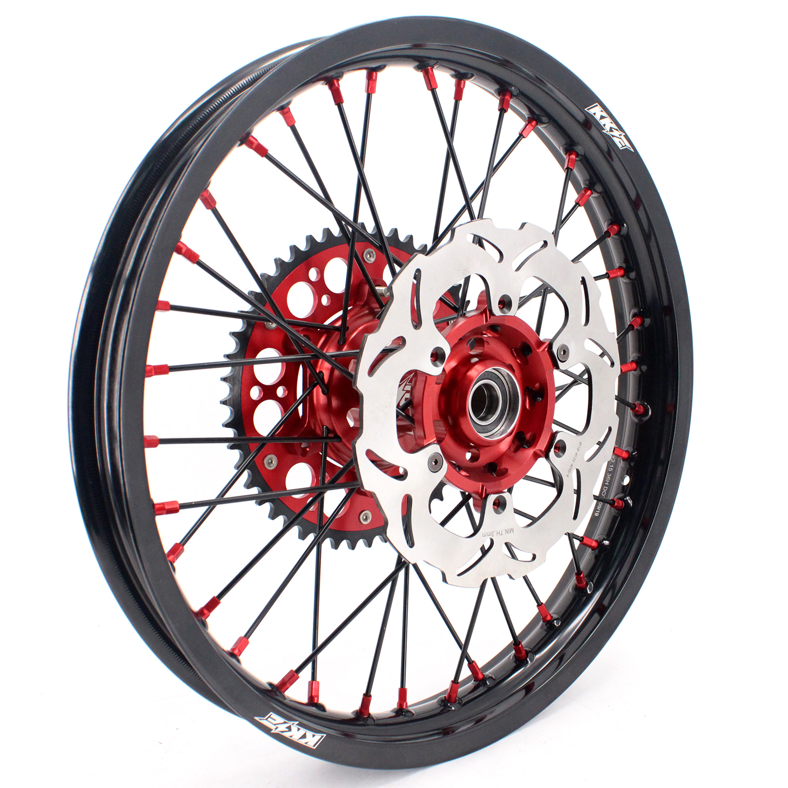 KKE 21/19 Dirt Bike MX Motorcycle Wheels Rims Set Fit SUZUKI RM125 RM250 1996-2000 Red/Black