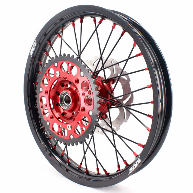 KKE 21/19 Dirtbike MX Wheels Set Fit SUZUKI RM125 RM250 1996-2000 Red/Black