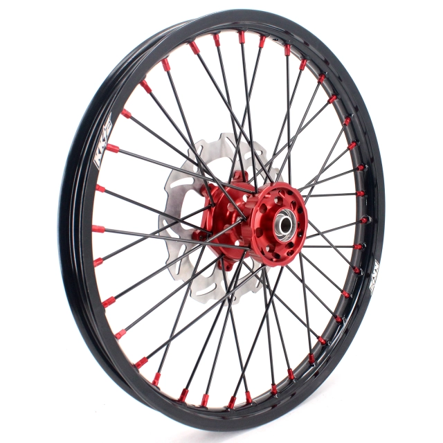 KKE 21/19 Fit SUZUKI RM125 RM250 2001-2008 Dirtbike MX Wheels Rims Set Red/Black