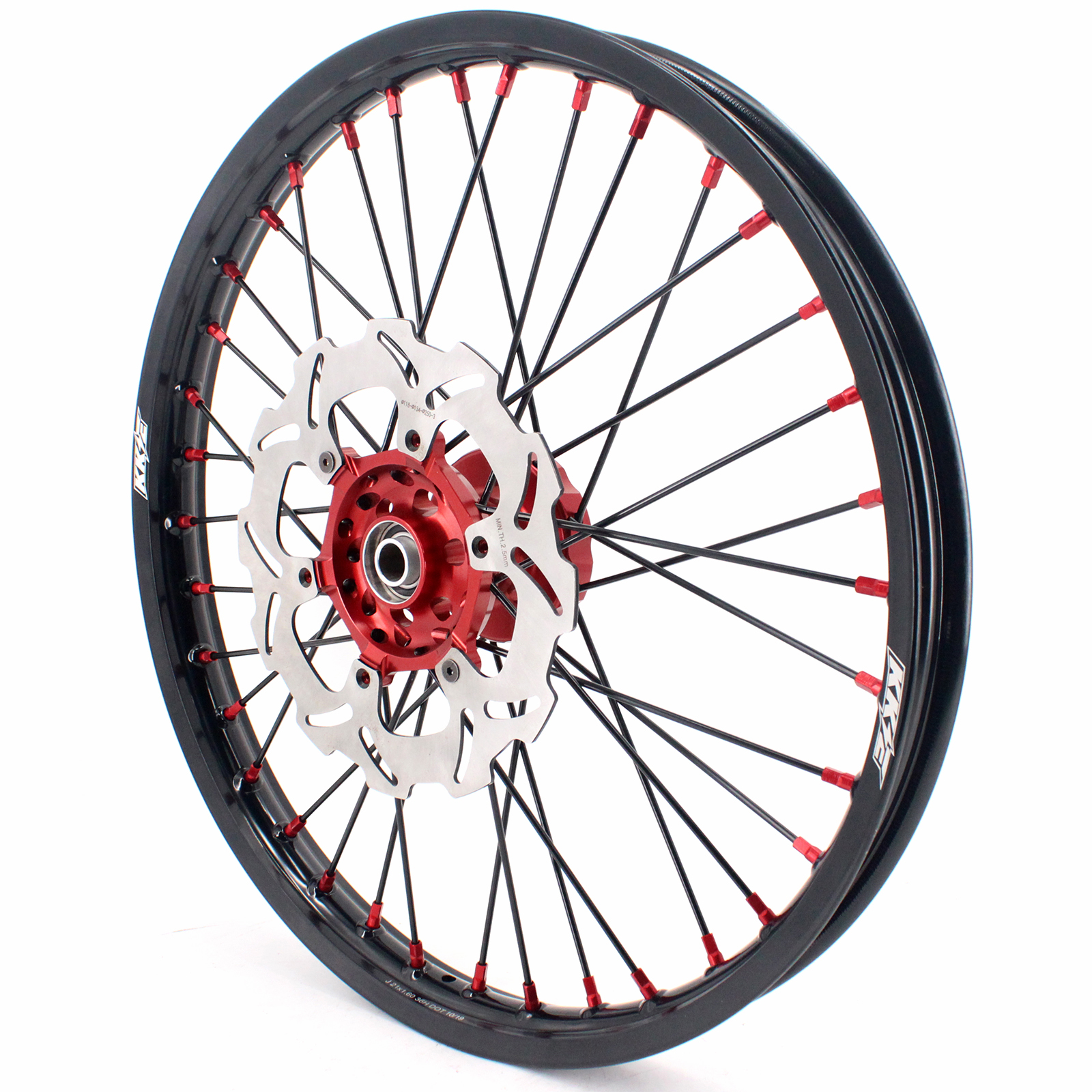 KKE 21/19 Dirt Bike Motorcycle Wheels Rims Set in Red/Black Fit SUZUKI RM125 RM250 2001-2008