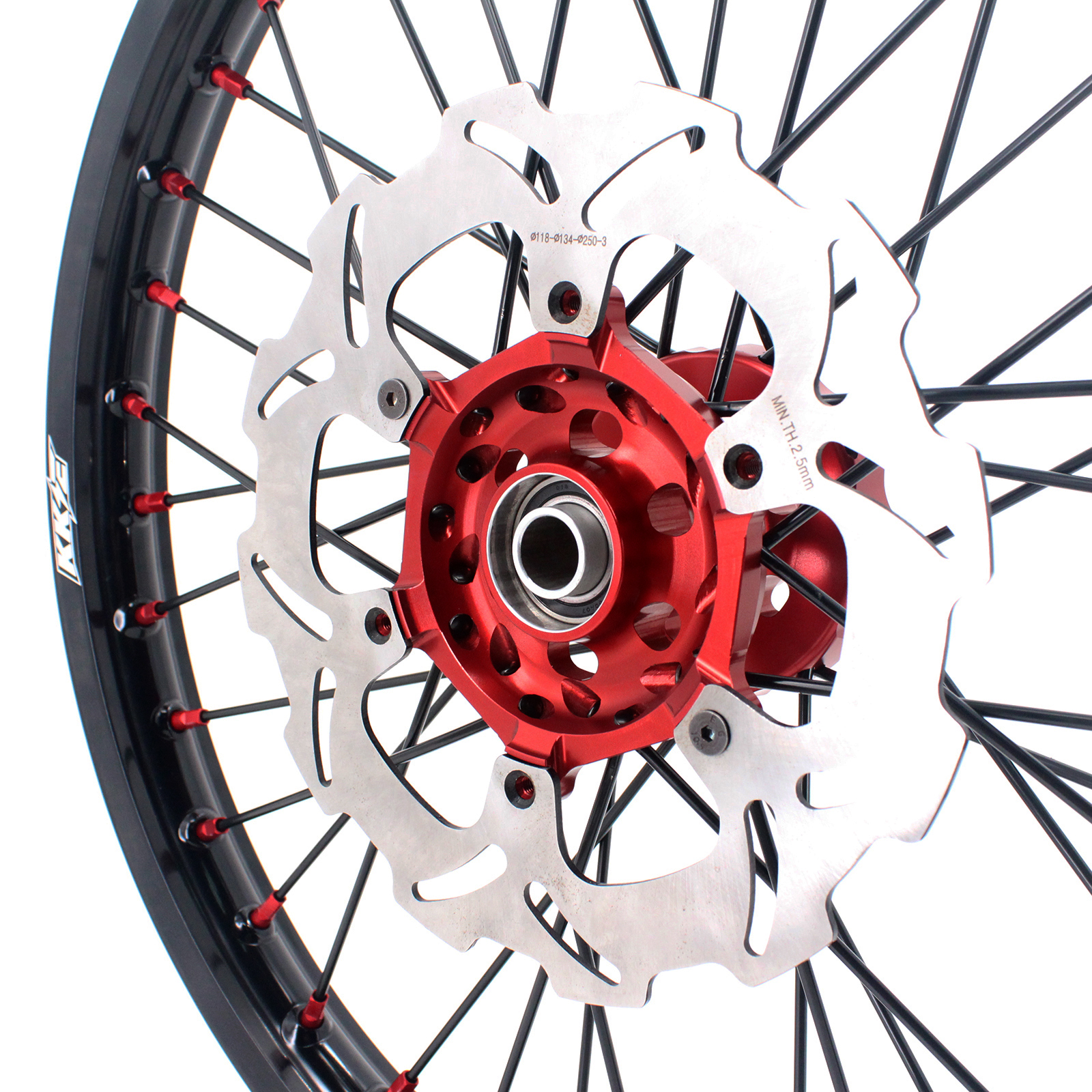 KKE 21/19 Dirt Bike MX Motorcycle Wheels Rims Set Fit SUZUKI RM125 RM250 1996-2000 Red/Black