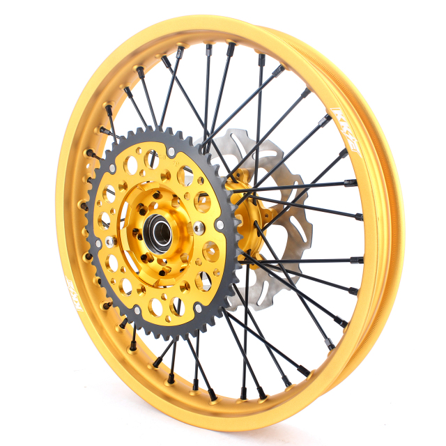 KKE 21/19 Mx Wheels Rims fit SUZUKI RM125 RM250 2001-2008 Dirtbike Gold Rim Black Spoke