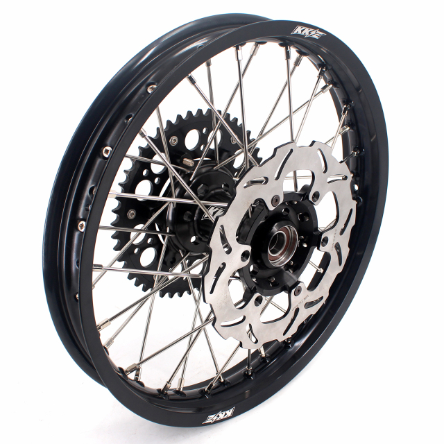 KKE 1.6*21/2.15*18 Dirtbike Enduro Wheels Set With Disc Fit SUZUKI DRZ400S DRZ400E Black Hub/Rim With Disc/Sprocket