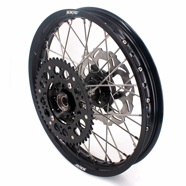 KKE 1.6*21/2.15*18 Dirtbike Enduro Wheels Set With Disc Fit SUZUKI DRZ400S DRZ400E Black Hub/Rim With Disc/Sprocket