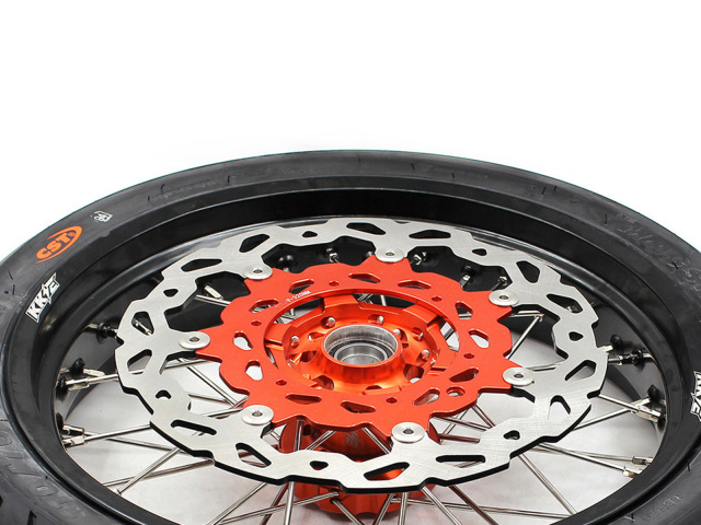 KKE 3.5/4.25 Motorcycle Supermoto Cush Drive Wheels With CST Tire Fit KTM SX EXC 125 Orange Hub