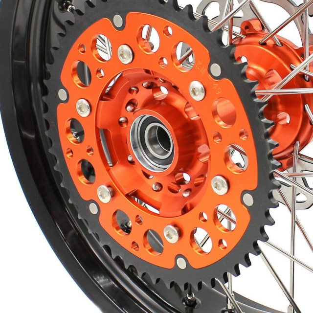 KKE 3.5/4.25 Motorcycle Supermoto Wheel Set Fit KTM SX-F EXC 2003-2021 Orange Hub With Disc