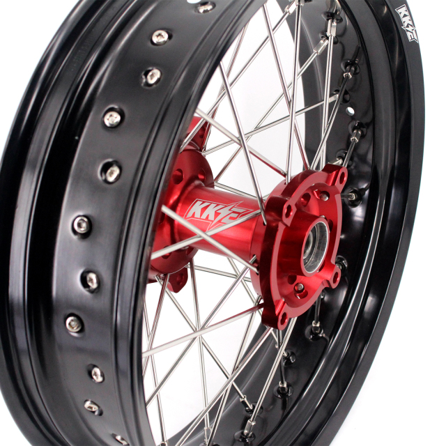 KKE 3.5/4.25*17 Supermoto Wheels Set Fit HONDA CRF250L 2013-2020 Red Hub