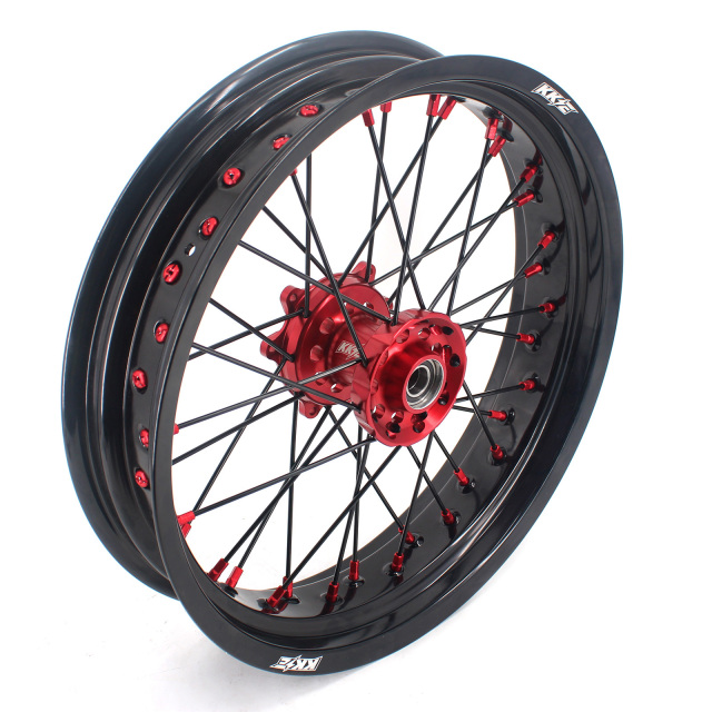 KKE 3.5/4.25 Supermoto Wheels Set Fit HONDA CRF250R 2004-2013 CRF450R 2002-2012 Red/Black