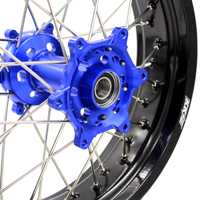 KKE 3.5/4.25 Supermoto Wheels Rim Set Fit YAMAHA WR250R 2008-2020 Blue Hub