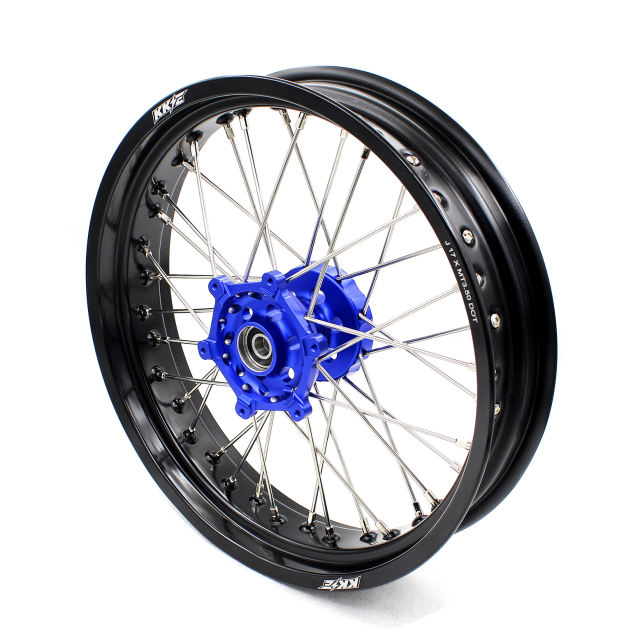 KKE 3.5*17/4.25*17 Supermoto Wheels Set Fit YAMAHA WR250X 2008-2011 Blue Hub