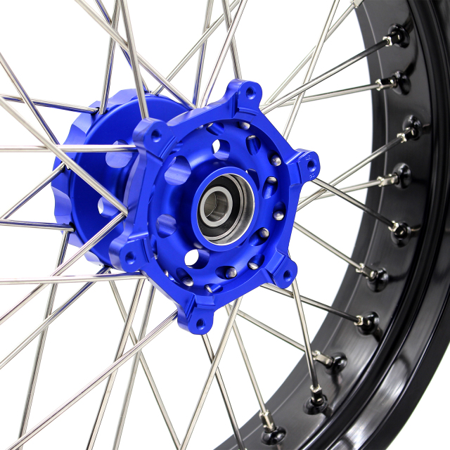 KKE 3.5*17/4.25*17 Supermoto Wheels Set Fit YAMAHA WR250X 2008-2011 Blue Hub