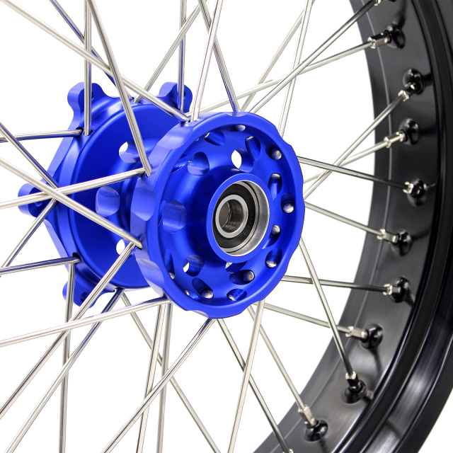 KKE 3.5*17/4.25*17 Supermoto Wheels Set Fit YAMAHA WR250X 2008-2011 Blue Hub