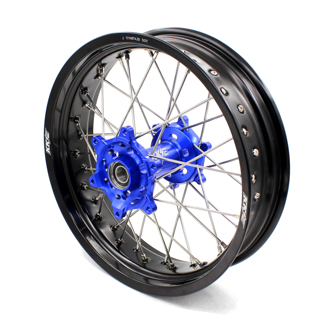 KKE 3.5*17/4.25*17 Supermoto Wheels Set Fit YAMAHA WR250X 2008-2011 Blue Hub