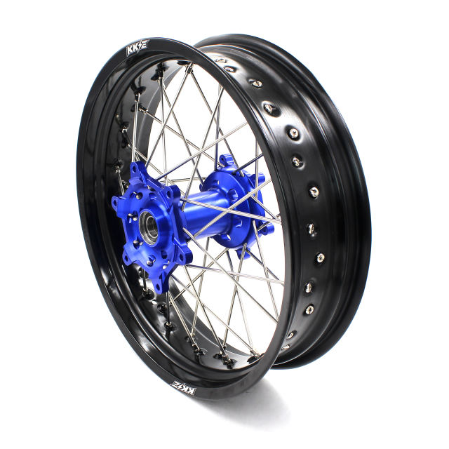 KKE 3.5*17/4.25*17 Supermoto Wheels Set Fit YAMAHA YZ125/250 1999-2021 YZ250F YZ450F Blue