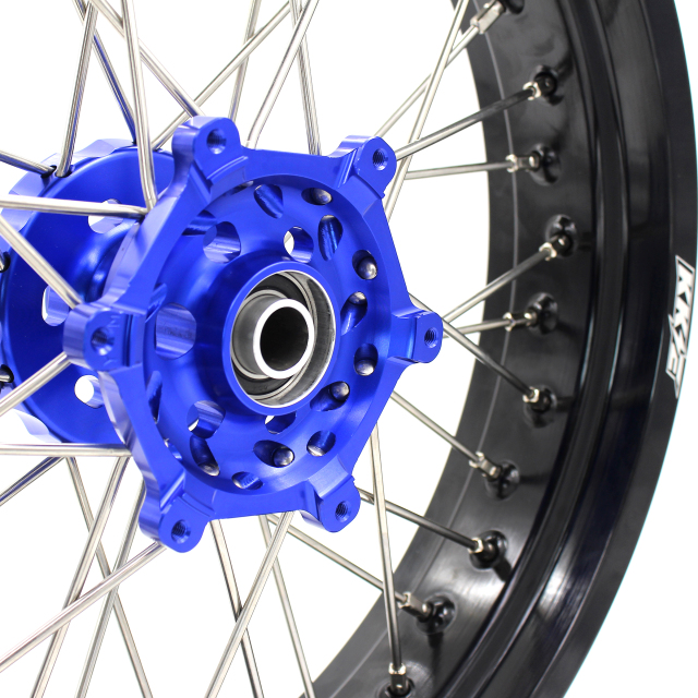 KKE 3.5*17/4.25*17 Supermoto Wheels Set Fit YAMAHA YZ125/250 1999-2021 YZ250F YZ450F Blue