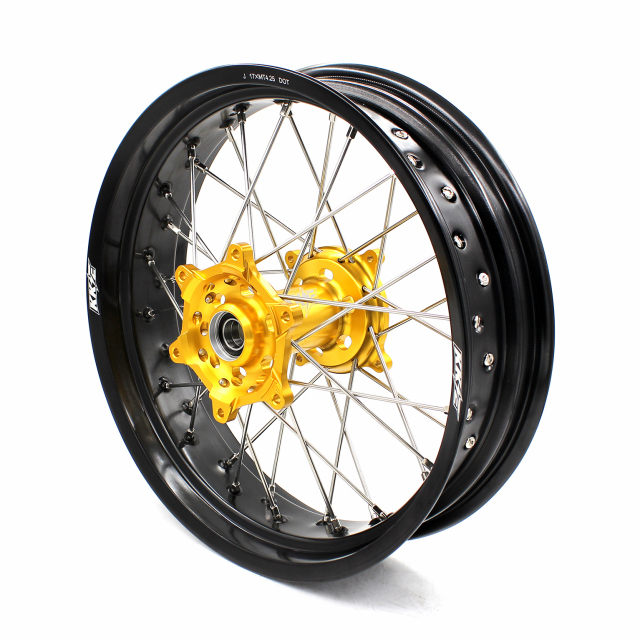 KKE 3.5/4.25*17 Supermoto Wheels Rim Set Fit SUZUKI RMZ250 2007-2021 RMZ450 2005-2021 Gold Hub
