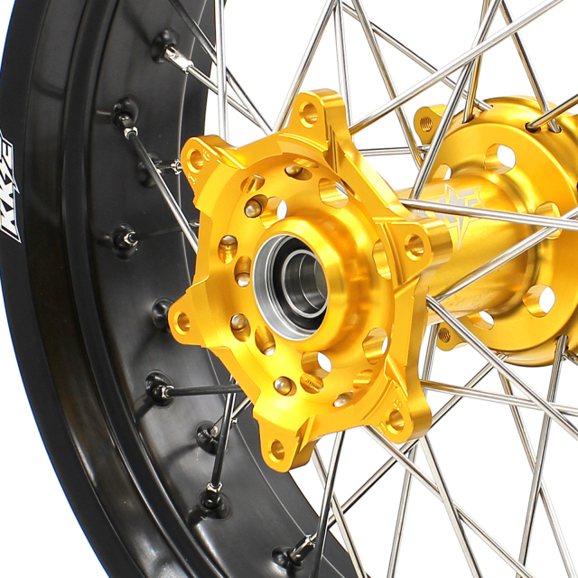 KKE 3.5/4.25*17 Supermoto Wheels Rim Set Fit SUZUKI RMZ250 2007-2021 RMZ450 2005-2021 Gold Hub