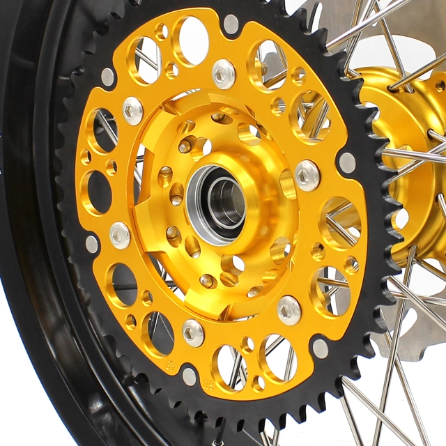 KKE 3.5/4.25*17 Supermoto Wheels Set Fit SUZUKI RMZ250 2007-2021 RMZ450 2005-2021 Gold Hub 320MM Disc