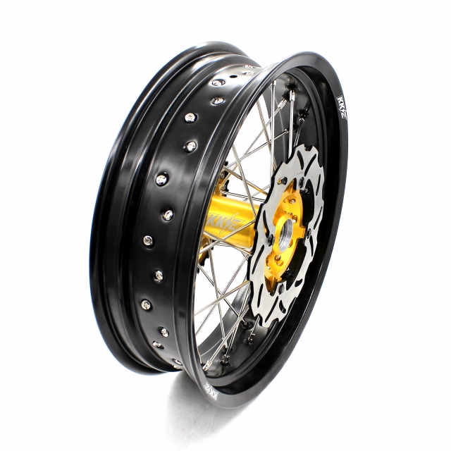 KKE 3.5/4.25*17 Supermoto Wheels Set Fit SUZUKI RMZ250 2007-2021 RMZ450 2005-2021 Gold Hub 320MM Disc