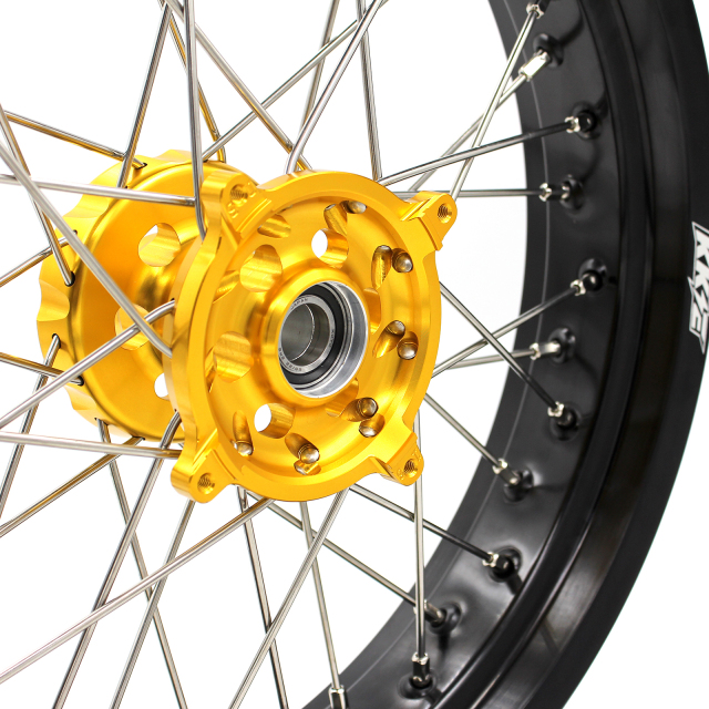 KKE 3.5/4.25*17 Supermoto Wheels Rim Set Fit SUZUKI RMZ250 2007-2021 RMZ450 2005-2021 Gold Hub