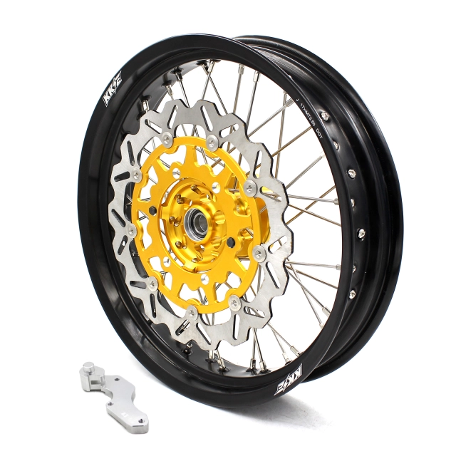 KKE 3.5/4.25*17 Supermoto Wheels Set Fit SUZUKI RMZ250 2007-2021 RMZ450 2005-2021 Gold Hub 320MM Disc