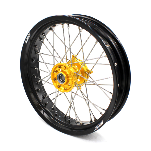 KKE 3.5/4.25*17 Supermoto Wheels Rim Set Fit SUZUKI RMZ250 2007-2021 RMZ450 2005-2021 Gold Hub