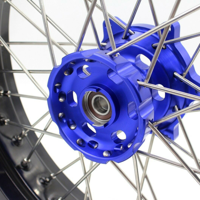 KKE 3.5/4.25*17  Supermoto Wheels Rim Set Fit SUZUKI DR650SE 1996-2021 Blue Hub With Cush Drive