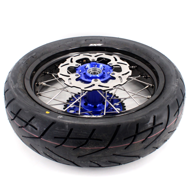 KKE 3.5/4.25*17 Supermoto Wheels Set CST Tire Fit SUZUKI DRZ400 DRZ400S DRZ400E Blue Hub