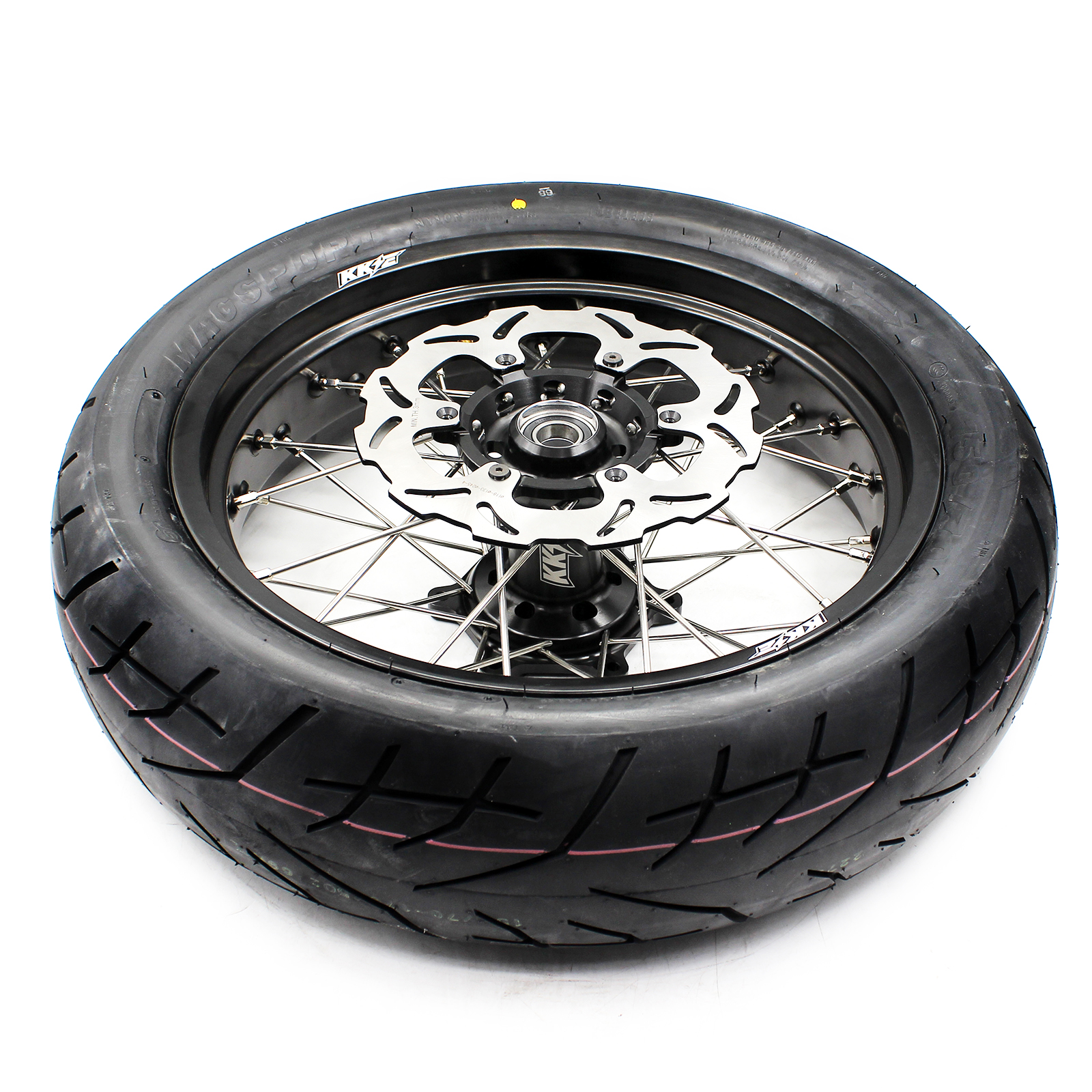 KKE 3.5/4.25*17 Supermoto Wheels Rims Set with CST Tire fit SUZUKI DRZ400 DRZ400S DRZ400E Black Hub